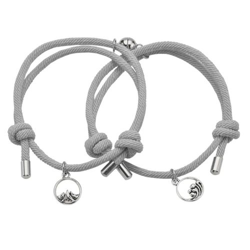 Paire Bracelet Avec Aimant - Gris