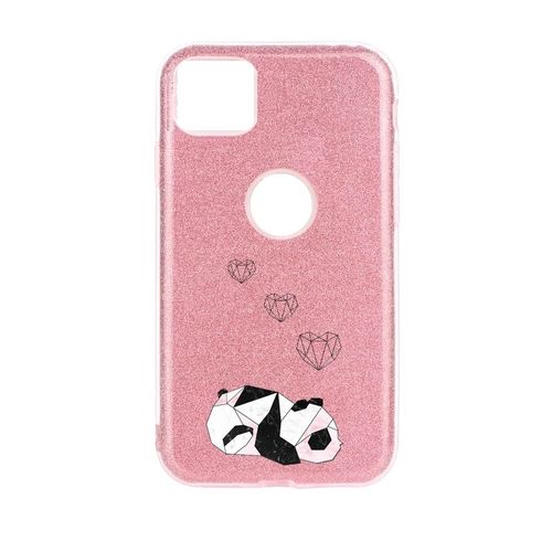 Coque Iphone 11 Pro Paillettes Rose Panda Marbre C¿Ur