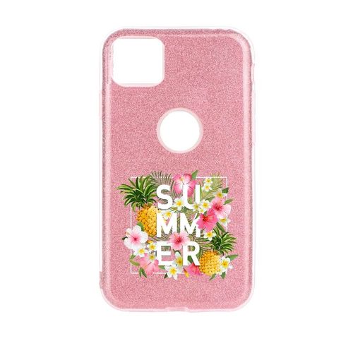 Coque Iphone 11 Pro Paillettes Rose Summer Ananas