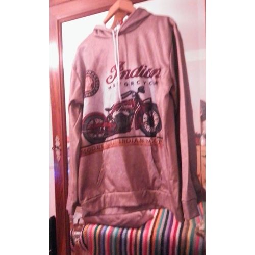 Sweat A Capuche Beige Motifs Colorés Xl Neuf.