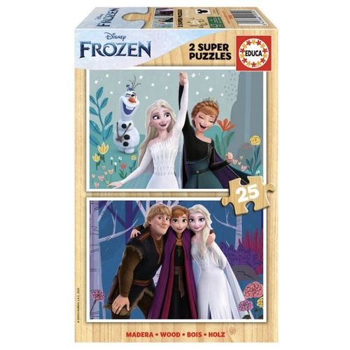 2 Supers Puzzles En Bois 25 Pièces La Reine Des Neiges