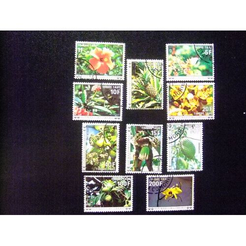 56 Comores 1977 / Flora Flores Diversas / Yvert Tax 6 Al 17 Fu Incompleta