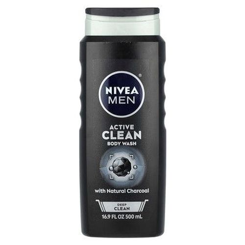 Nivea Men, Active Clean, Gel Douche Actif, Nettoyage En Profondeur, Au Charbon Naturel, 500 Ml 