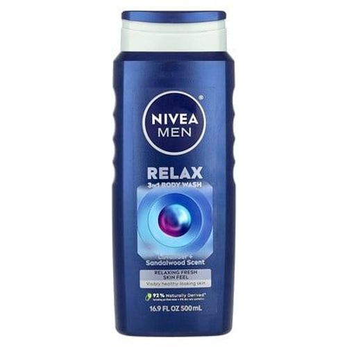 Nivea Men, Gel Douche 3-En-1, Relax, Lavande + Santal, 500 Ml 