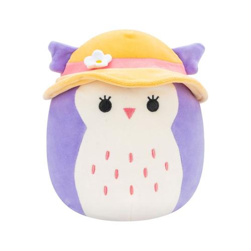 Squishmallows - Peluche Purple Owl With Sun Hat Holly 18 Cm