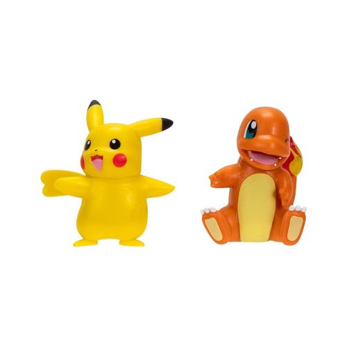 Pokémon - Pack 2 Figurines Battle Figure First Partner Set Salamèche 2, Female Pikachu