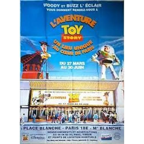 L'aventure Toy Story - Woody Et Buzz L'éclair - Affiche Publicitaire De Cinéma Pliée 120x160 Cm