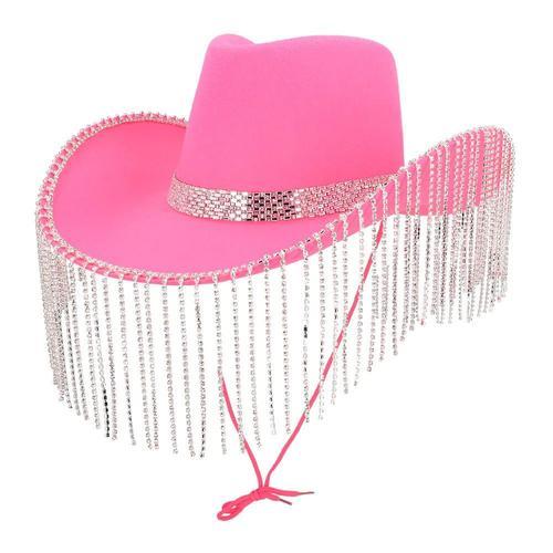 Chapeau Cowgirl Rose Franges Adulte