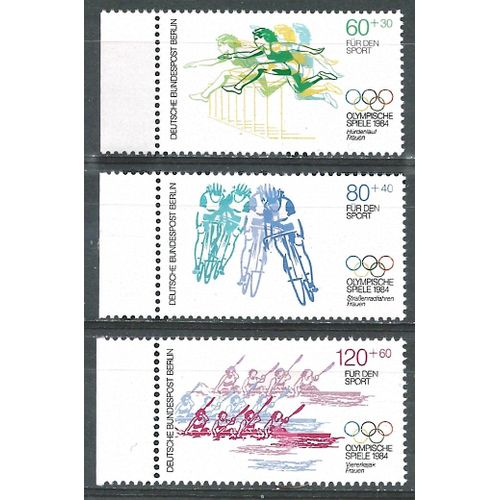 Berlin 1984 Allemagne Fédérale 3 Timbres Neufs** Série Sur Les Jeux Olympiques À Los Angeles N° 677 À 679