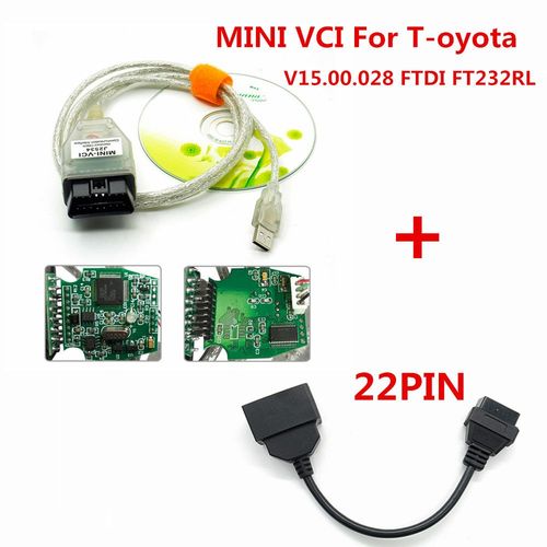 Outil De Diagnostic Automobile Pour Toyota Mini Vci J2534, Avec Ftdi Ft232rl Obd Obd2, Scanner Automatique, Câble Tis Techstream Mini Vci