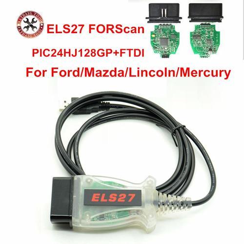 Els27 Forscan Scanner Pour Véhicules Ford/Mazda/Lincoln/Mercury, Câble De Diagnostic Obd2, Prise En Charge Elm327 J2534