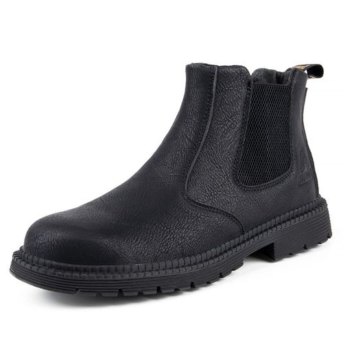 Chaussures De Sécurité En Cuir Pour Homme, Bottes De Travail D'hiver Indestructibles, Chelsea, Anti Perforation