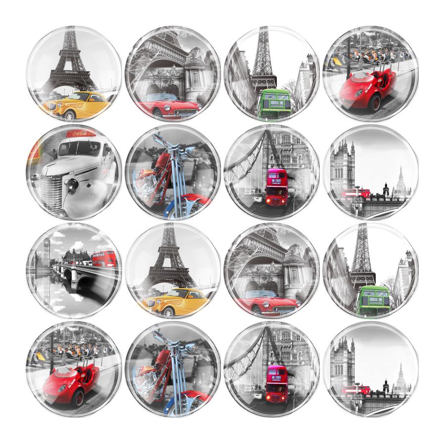 Cabochon En Verre De 6 Tailles, Fabrication  La Main De Cl... - 2