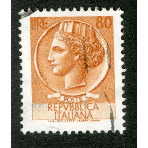 Timbre Oblitéré Poste Repubblica Italiana Lire 80