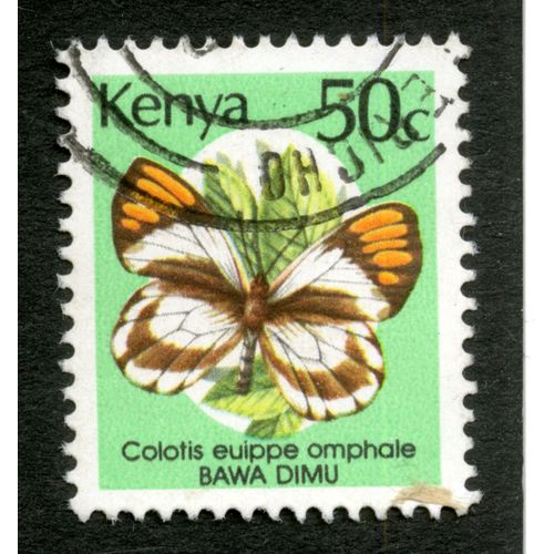 Timbre Oblitéré Kenya, Colotis Euippe Omphale, Bawa Dimu, 50 C