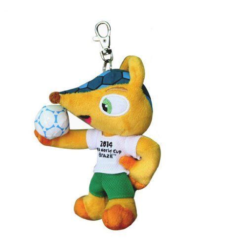 Fifa 695 Peluche Fuleco Avec Porte-Clés Coupe Du Monde Football Brésil 2014 13 Cm