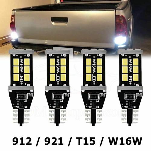 4pcs Ampoule Led Canbus Blanc Brillant Pour Feux De Recul Voiture 912921 T15 W16w