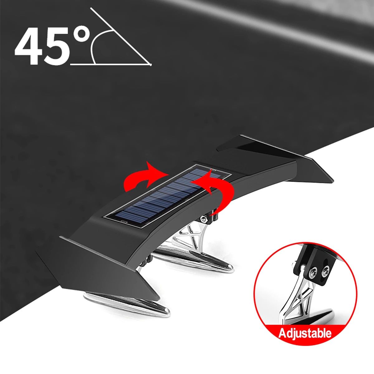 Mini Petite Voiture Solaire Led Aileron Arrire Aile Gt Styl... - 3