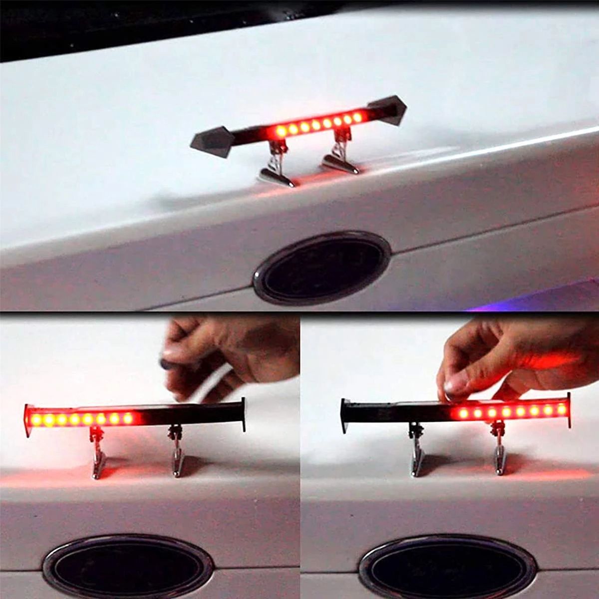 Mini Petite Voiture Solaire Led Aileron Arrire Aile Gt Styl... - 5
