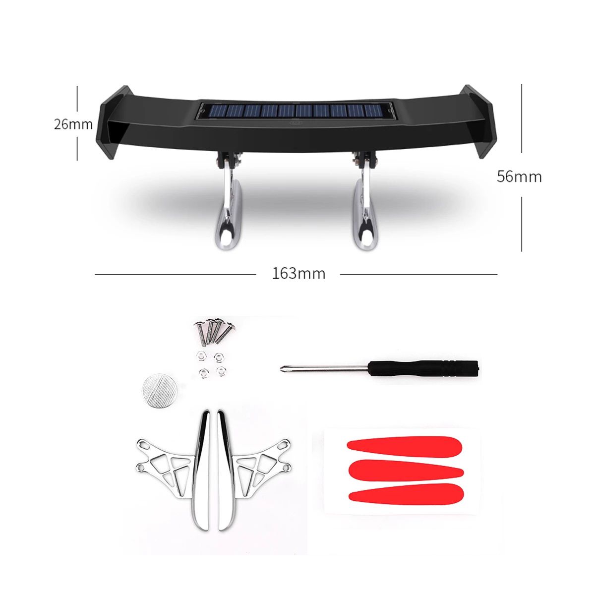 Mini Petite Voiture Solaire Led Aileron Arrire Aile Gt Styl... - 7