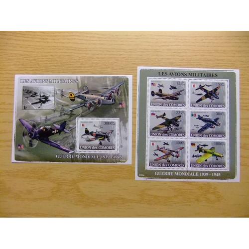 56 Comores 2008 / Avions Militaires World War Ii / Yvert 1213 /18 + Bloc 117 ** Mnh