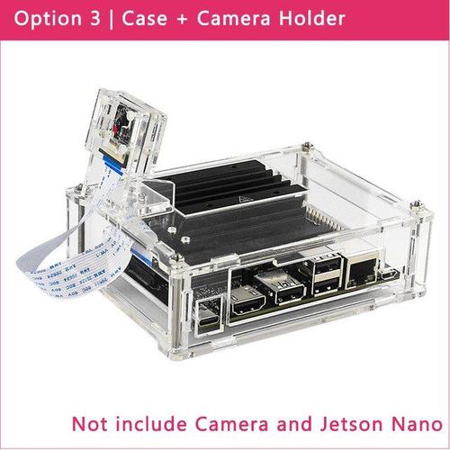 Option 3 Nvidia Jetson Nano 2GB Kit de développement boîtier acrylique coque transparente Support ventilateur de refroidissement pour Jetson Nano 2GB carte
