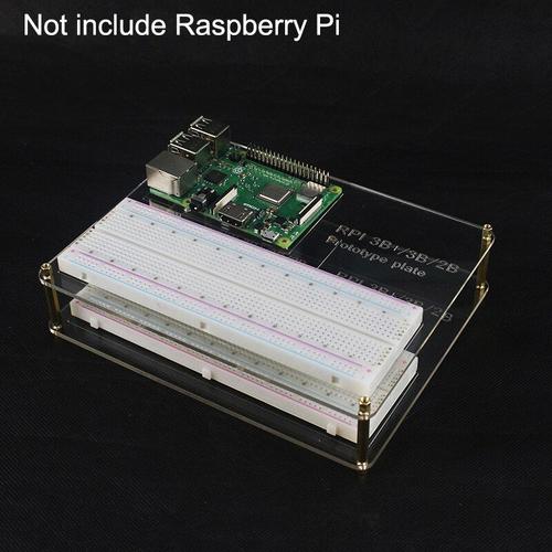 2 Set Raspberry Pi plaque d'expérimentation acrylique + platine de prototypage conseil + câble de raccordement pour Raspberry Pi 3 modèle B + 3B 2B