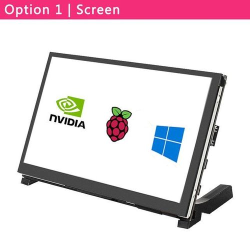 Option 1 7 pouces IPS HD LCD écran tactile capacitif 1024x600 écran HDMI + 2 haut-parleurs pour framboise Pi 4 modèle B/3B +/3B Jetson Nano PC