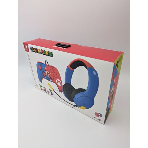 Accessoires Nintendo Switch Ensemble Casque Filaire Et Manette Power Pose Mario