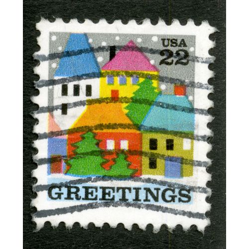 Timbre Oblitéré Usa 22 Greetings