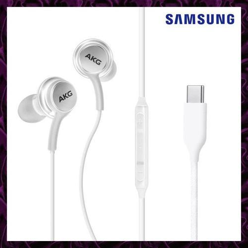 AKG Ecouteurs Casque Kit Pieton Origine Prise USB-C Oreillette Main Libre Samsung Galaxy Note 10 20 Note10+ Note20 S10 Lite S20 FE S20+ S21 S22 S23 Plus Ultra 5G Blanc