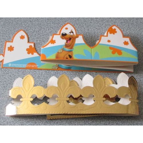 Couronne De Galette Des Rois Scooby-Doo + Couronne Dorée Classique - En Duo Pour Un Roi Et Une Reine