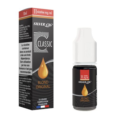 E-liquide SilverCig Tabac Blond Original 11mg - Origine France - 70PG/30VG