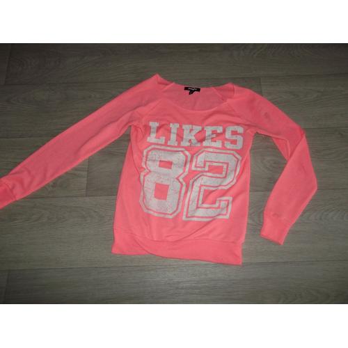 Sweat Jennyfer Léger Rose Fluo Taille Xs