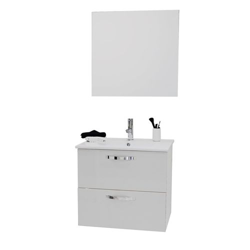 Façades de tiroir MIXY - lot de 2 - 60cm - Blanc - Laqué - Livré en kit