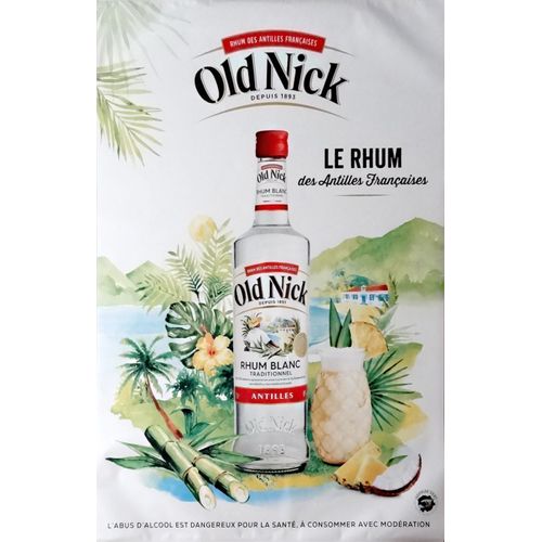 Affiche Publicitaire Roulée " Rhum Old Nick " 120x175 Cm