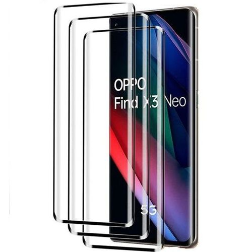 Hqselection® Lot De 3 Verre Trempé Pour Oppo Find X3 Neo .Film De Protection D'écran Incurvé Couverture Complète Noir - Anti Rayures - Ultra Résistant Dureté 9h