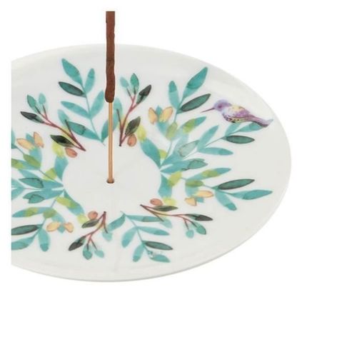 Coupelle porte-encens en porcelaine Aquarelle.