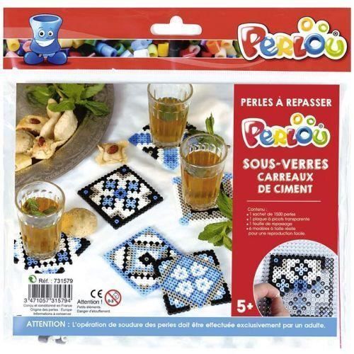 Sous-Verres Diy Carreaux De Ciment Avec Ce Kit Perlou, Vous Allez Pouvoir Réaliser De Superbes Dessous De Verres En Perles À
