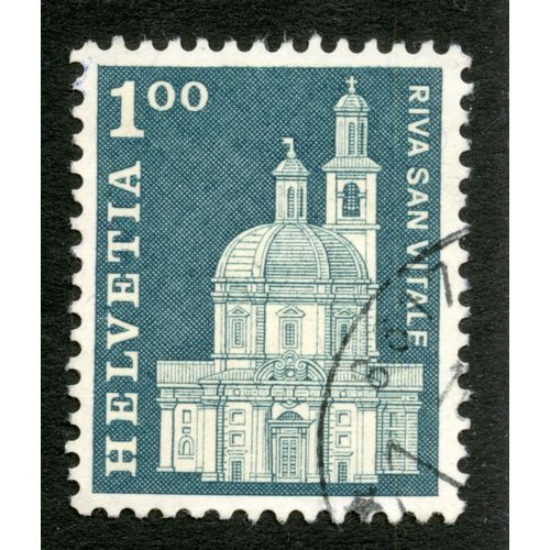 Timbre Oblitéré Helvetia, Riva San Vitale, 1.00