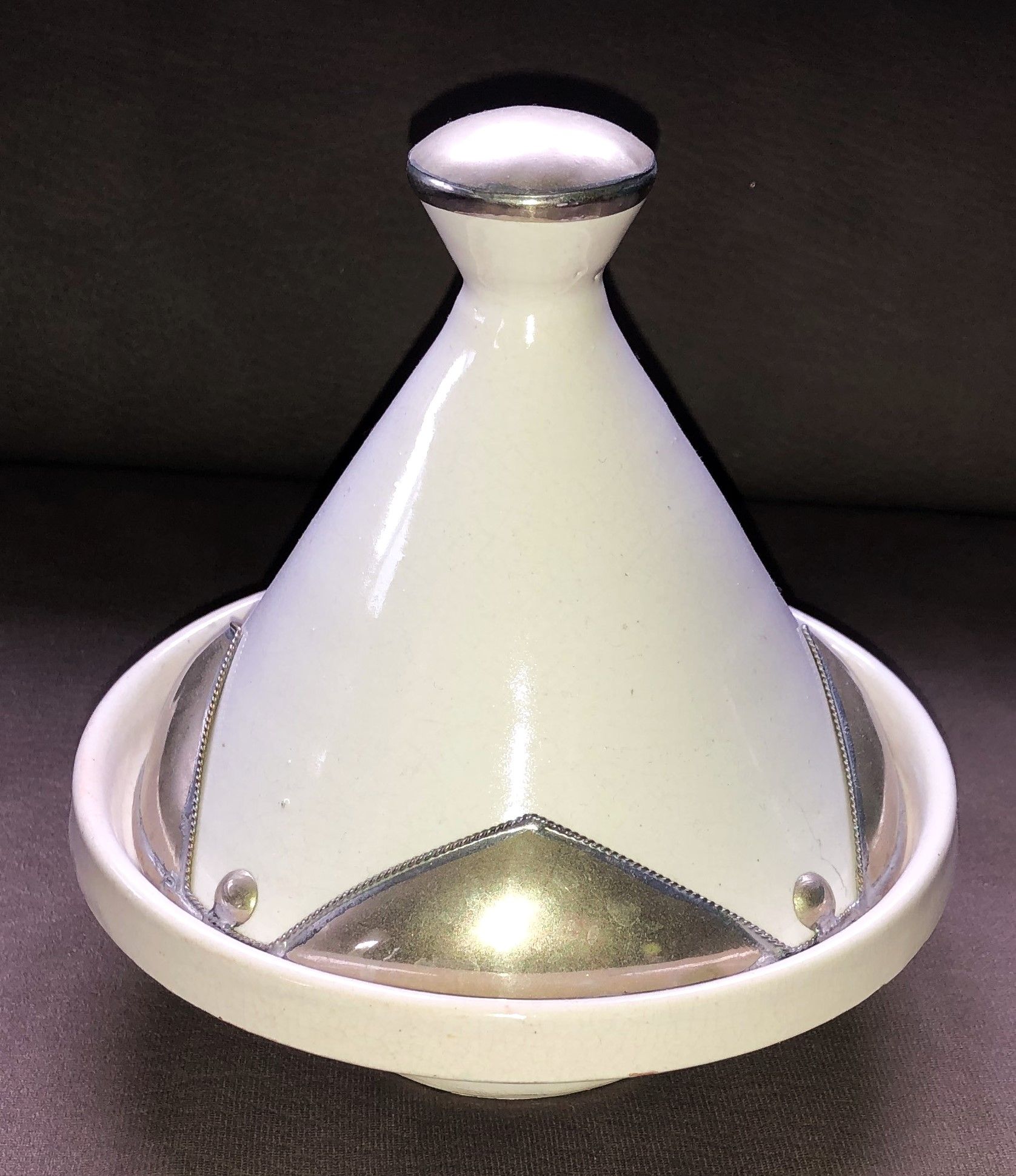 Plat À Tajine Ø17 Cm En Terre Cuite Et Métal