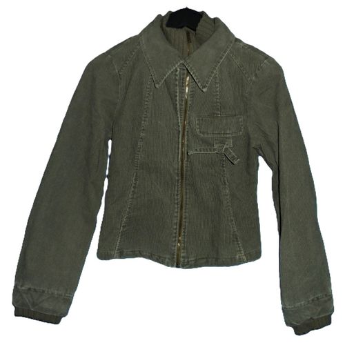 Veste En Velours Vert Kaki. Promod. Taille 40