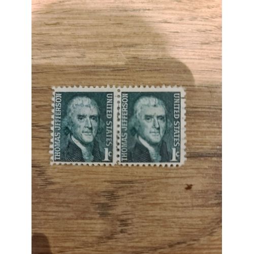 Lot 2 Timbres Rares États Unis Thomas Jefferson.