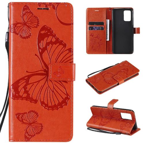Flip Étui Pour Oppo A74 4g/F19 4g Avec Support De Fente Pour Carte Cuir Pu Flip Kickband Couverture Antichoc Couverture Magnétique - Couleur Orange