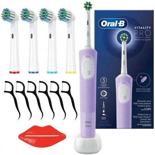 Szczoteczka Elektryczna Oral-B Vitality Pro Protect X Clean Violet + 4 Zamienne Ko?Cówki 