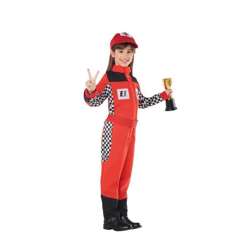 Race Car Driver Costume Rouge Pour Les Enfants