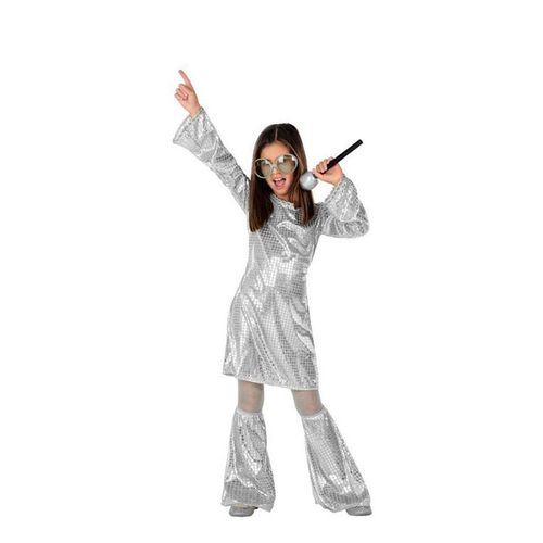 Costume D'argent Disco Pour Les Filles (Taille 5-6a)