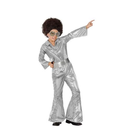 Costume D'argent Disco Pour Les Garçons (Taille 7-9a)