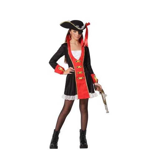 Costume De Pirate Pour Les Filles Rouge Et Noir (Taille 3-4a)