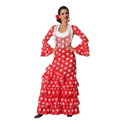 Flamenca Costume Rouge Avec Big Dots Femmes (Taille M-L)